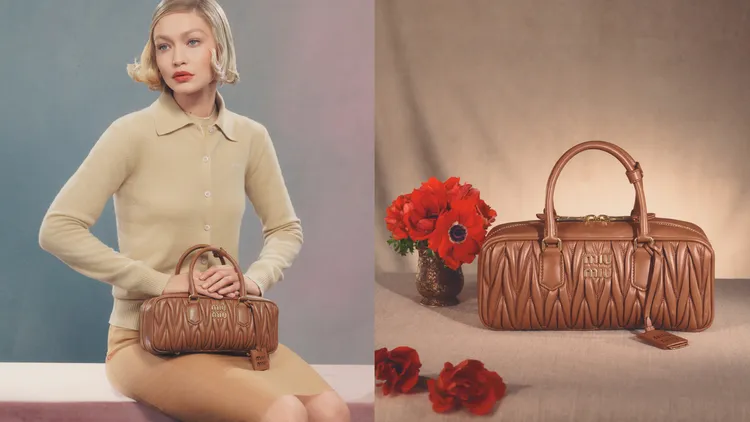 Gigi Hadid曾拎著Miu Miu的Arcadie包和「前性感王」約會。品牌提供