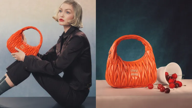 Gigi Hadid化身復古女伶拍攝Miu Miu全新廣告。品牌提供