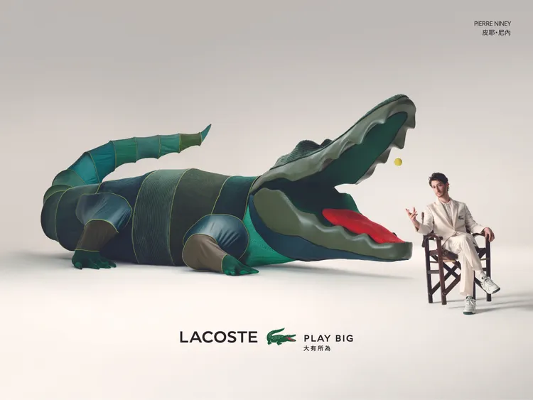 皮耶尼內（Pierre Niney）拍攝LACOSTE形象大片。品牌提供