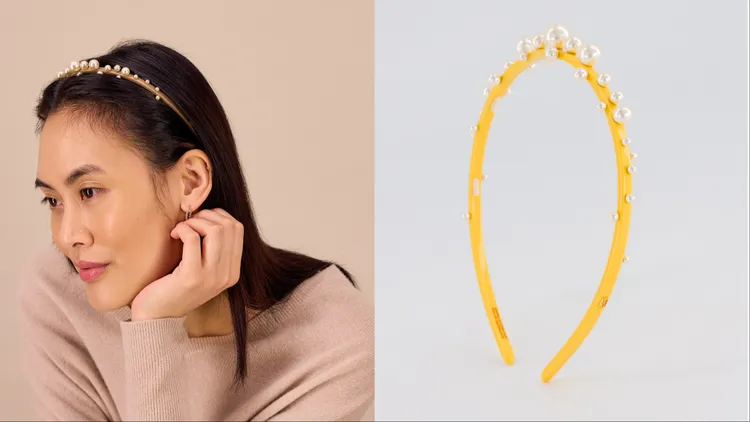 珍珠露珠髮箍 (黃) NT$12,600元。品牌提供