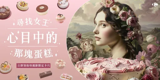 母親節用AI製作創意賀卡! 家樂福推「尋找女王心中的那塊蛋糕」活動