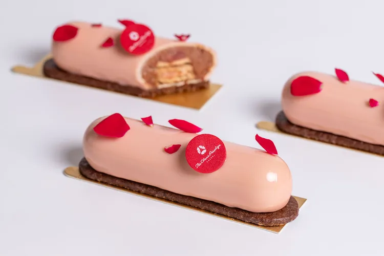 The Nine烘焙坊5月推出「草莓貝禮詩巧克力慕斯」。業者提供