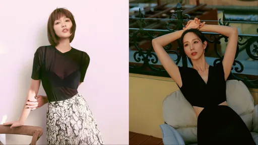 王淨黑色Bra外露僅靠1層薄紗遮 與張鈞甯用「靜奢風」拼性感