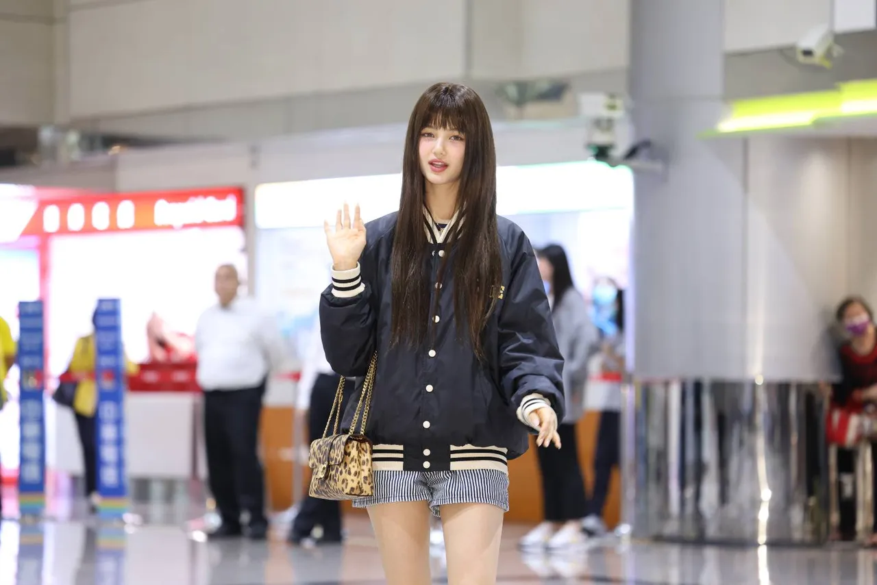 Danielle抵達桃園機場。特勤中心攝