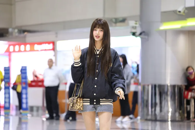 Danielle抵達桃園機場。特勤中心攝