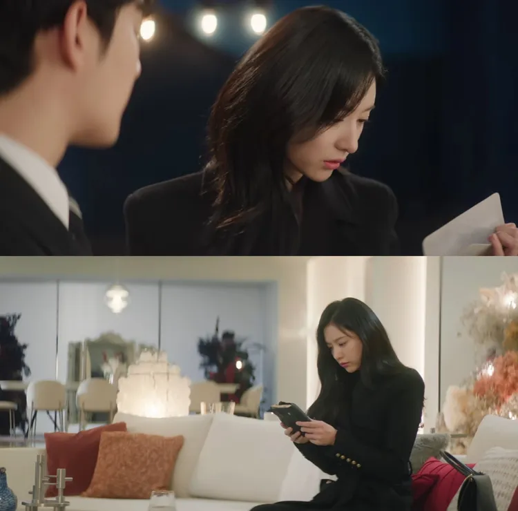 金智媛不相信自己寫給金秀賢的卡片提到重辦婚禮，後來看到開刀前的筆記內容，才恢復記憶。翻攝Netflix