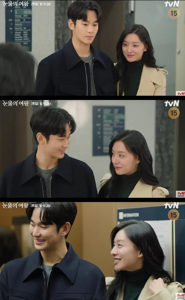 金智媛預告中向鄰居大媽表明「我是他老婆」，昭告天下金秀賢是有婦之夫。翻攝tvN