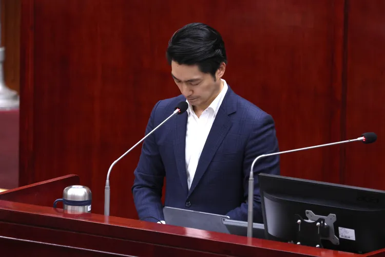 台北市長蔣萬安赴議會備詢。記者彭欣偉攝