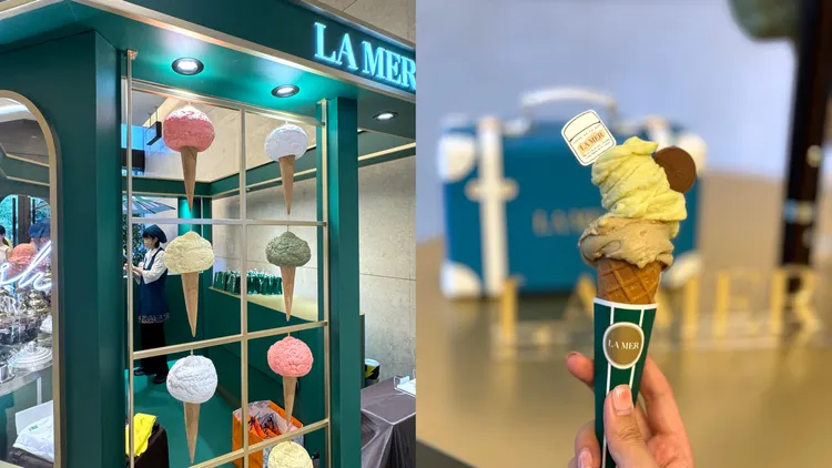 LA MER攜手義大利百年巧克力品牌Venchi打造巡迴Gelato Bar，可吃到全球限定的奇異果口味冰淇淋。張家玲攝