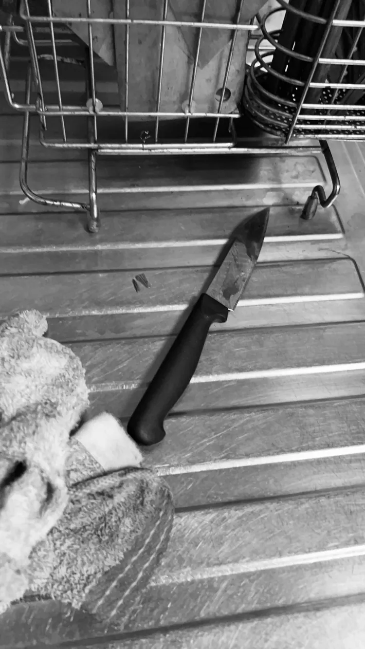 黃嫌使用的兇刀。翻攝畫面