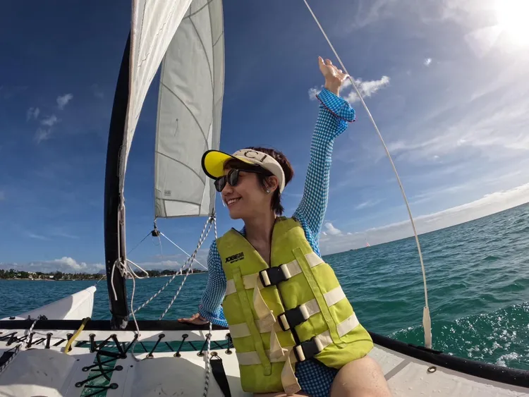 LuLu開心宣告學會開風帆。翻攝LuLu臉書