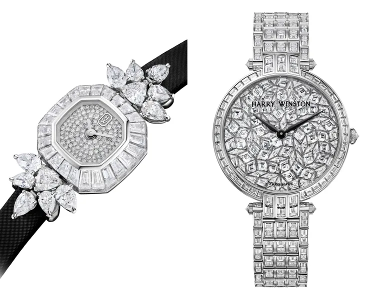 Precious Cluster頂級珠寶時計（左圖）、Premier Glacier頂級珠寶腕錶（右圖）。品牌提供