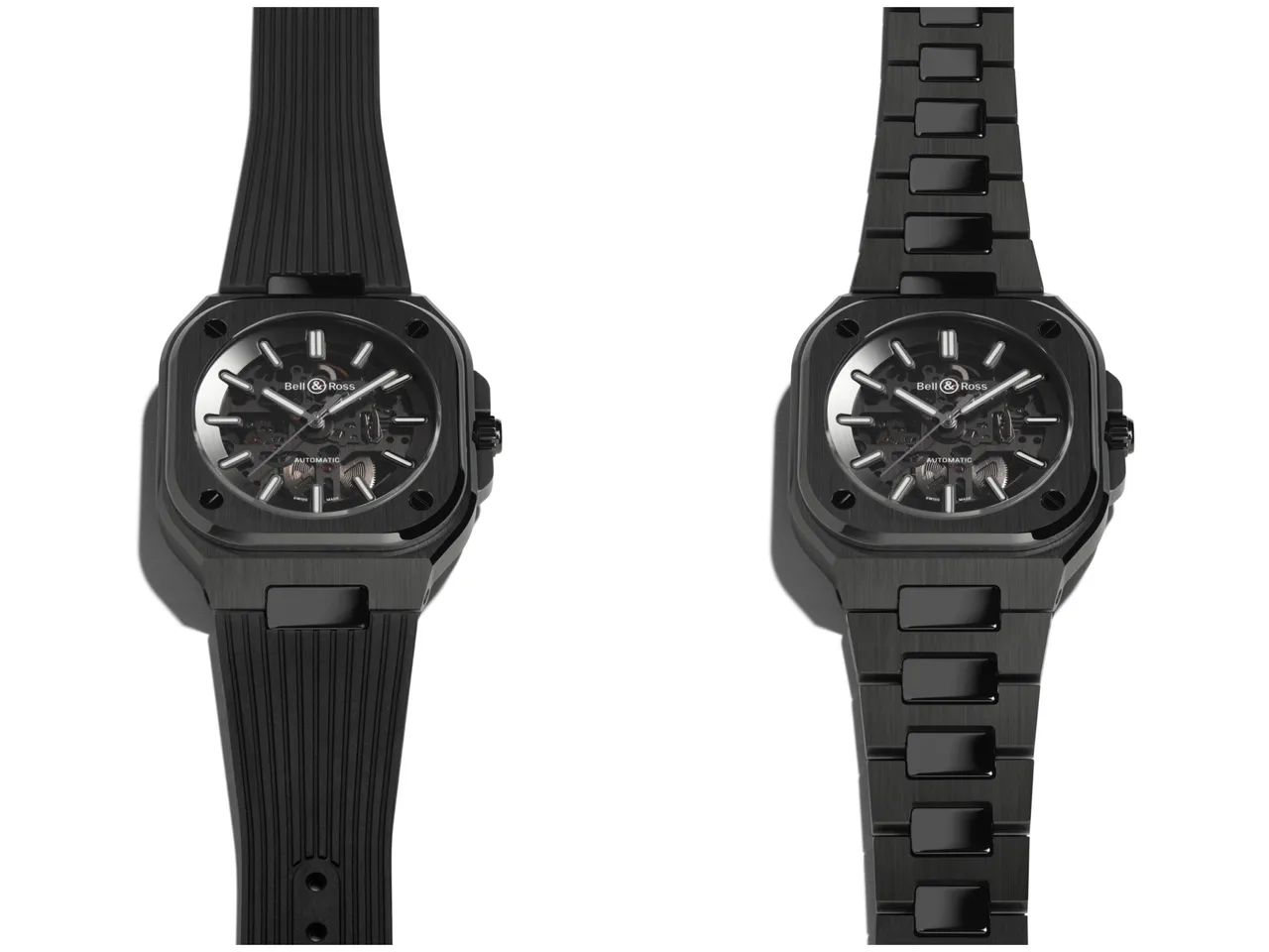 Bell & Ross BR 05 Skeleton Black Ceramic,41mm,緞面打磨及拋光陶瓷錶殼,黑色透明鏤空夾板錶面,黑色橡膠/陶瓷錶帶,BR-CAL.322-1自動機械機芯,動力儲存54小時,防水深度100米,黑色橡膠錶帶29萬9000元、陶瓷錶帶33萬元。品牌提供