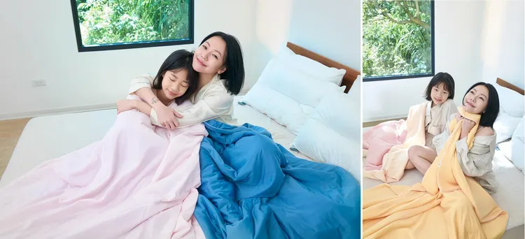 小S拍攝國民機能居家品牌ONEBOY HOME冰鋒被廣告時，母女兩人都捨不得離開冰鋒被。