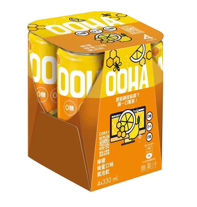 ▲OOHA檸檬蜂蜜330ml X4罐包裝