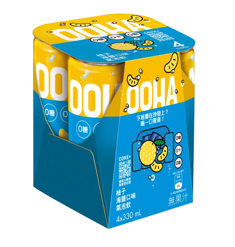 ▲OOHA柚子海鹽330ml X4罐包裝