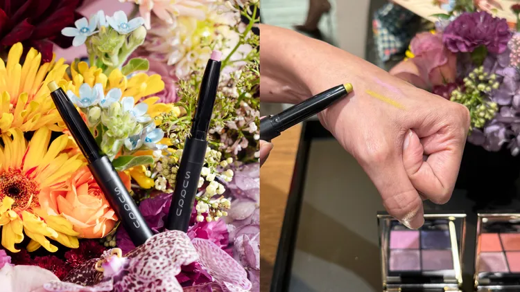 晶采綻姸眼彩筆，各1400元。左圖品牌提供、右圖張家玲攝