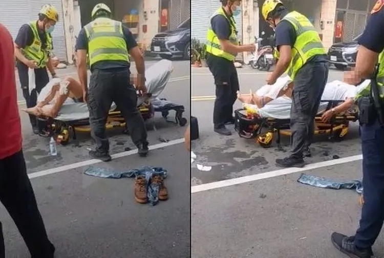 林男跳窗逃生，全身40%二度燒傷，送醫治療。翻攝記者爆料網