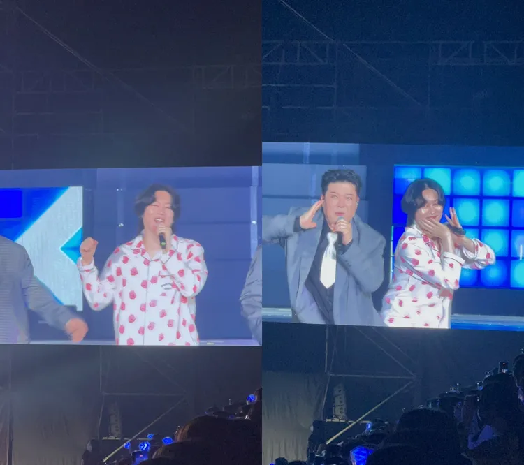 希澈合唱《睡衣派對》，差點被脫掉睡褲。讀者提供