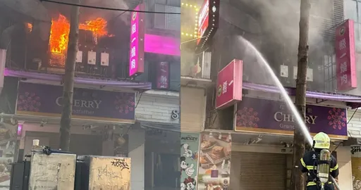 西門町熊一燒肉失火 火舌冒出警消灌救中
