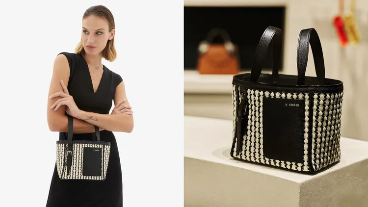 Micro Bucket-Lace 包款融合精密編織工藝，價格店洽。品牌提供