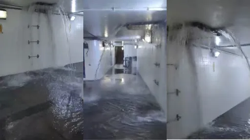 大雨强袭!永和地下道竟变「水帘洞」 瀑布小河画面曝