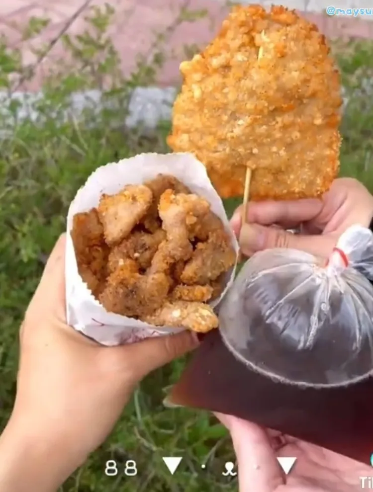 便宜又好吃的灣裡薯條脆肉店。TikTok@maysun_boy 提供