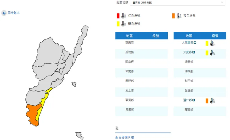 高雄市將有36℃高溫出現機率。氣象署提供