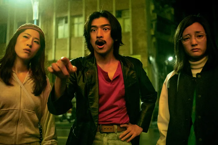 百白（左起）、陳柏霖和王淨。牽猴子提供