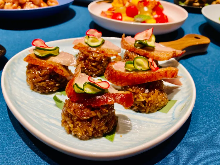 業者推出台南限定的鴨味米糕。王志弘攝