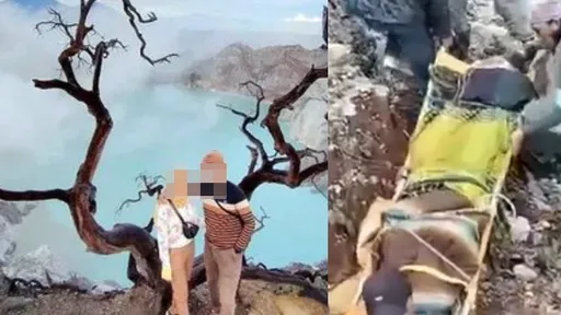 拍「網美照」成遺照!中國人妻印尼火山口打卡 被長裙絆倒當老公面墜谷亡