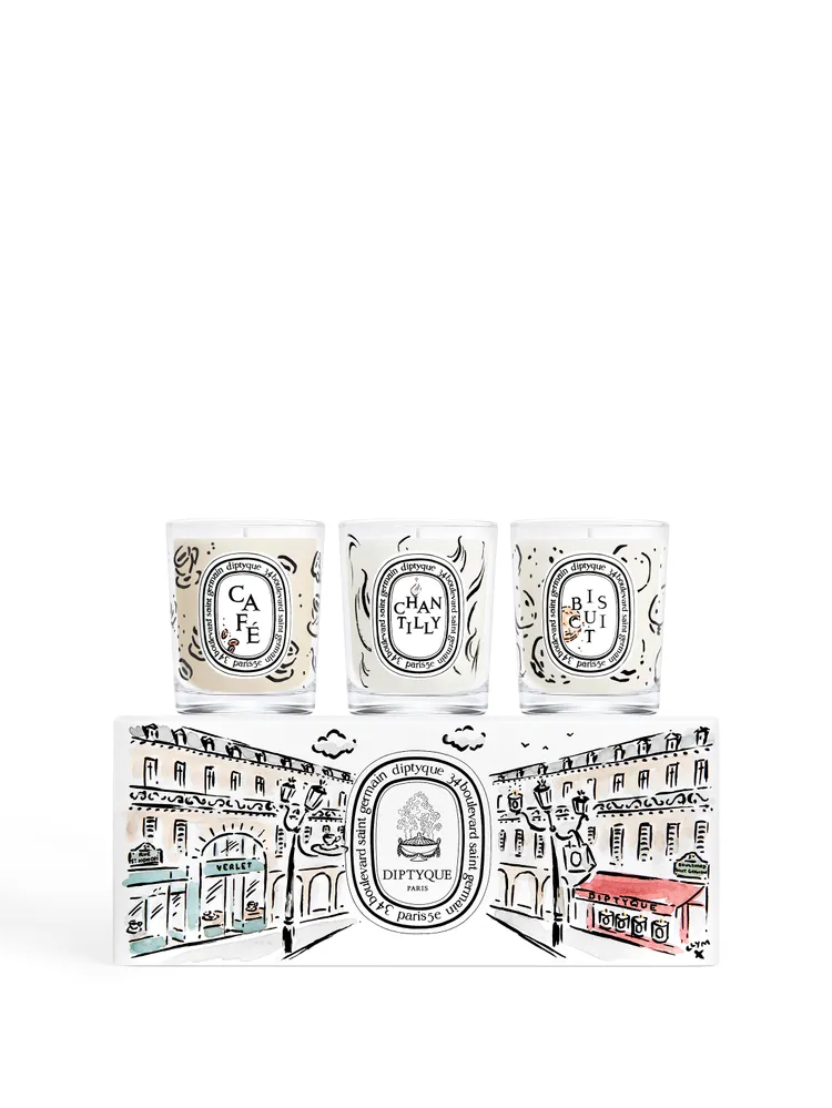 限量香氛蠟燭禮盒，當中擁有咖啡、餅乾、香緹卡鮮奶油70g香氛蠟燭各一，4500元。品牌提供