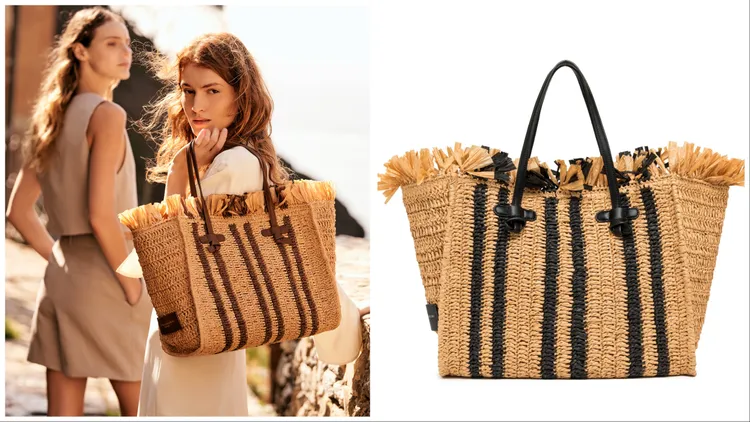 Marcella拉菲草流蘇托特包，各1萬4500元。品牌提供