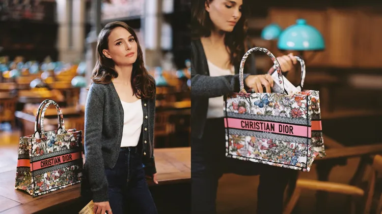 娜塔莉波曼演繹Dior Book Tote托特包。品牌提供