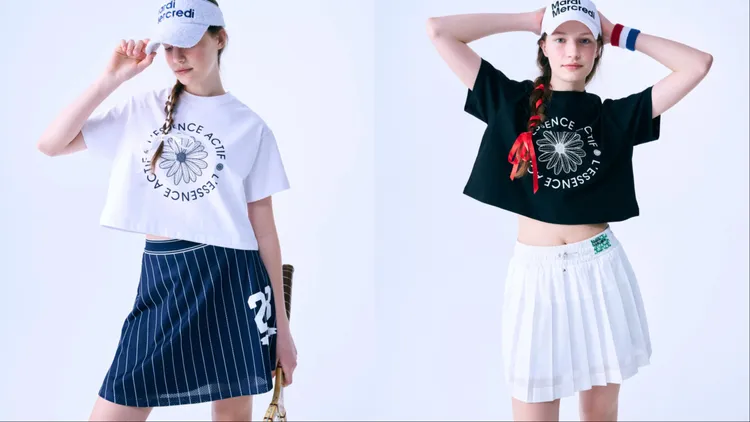 ACTIF EMBLEM印花短版T恤白、黑，各2080元。品牌提供