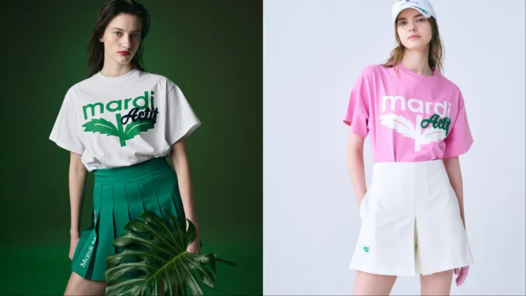 BLOOMMARDI印花T恤白綠、粉白，各2280元。品牌提供