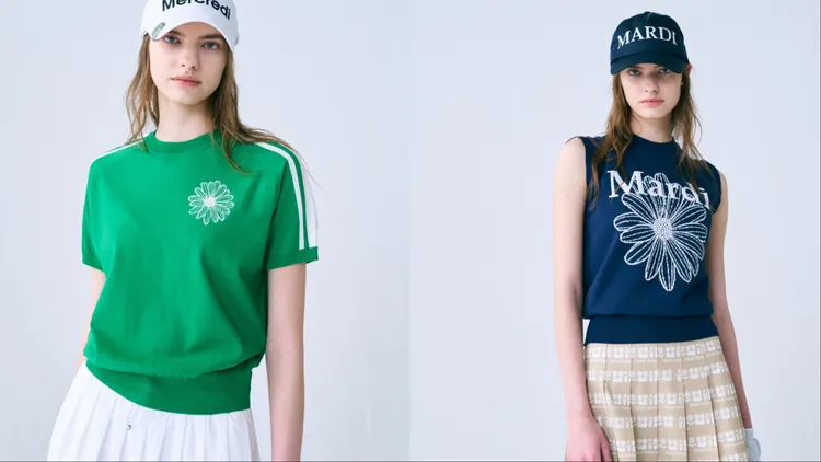 經典小雛菊針織背心（左）3380元、小雛菊條紋肩線針織短袖上衣（左）4080元。品牌提供