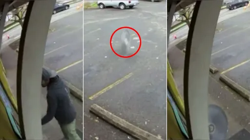 驚魂影片|他比死神快4秒鐘 顧客剛好進店躲過急奔殺人鋸片