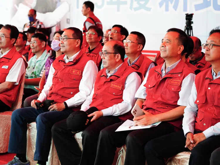 市長侯友宜檢閱113年度防汛演習成果。水利局提供
