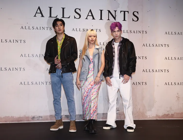 婁峻碩（左起）、陳泳希、派偉俊穿著ALLSAINTS春夏新品。彭欣偉攝