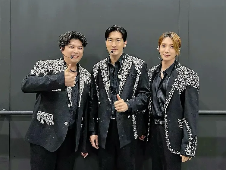 神童（左起）、始源、利特組成的子團Super Junior-L.S.S.明晚在林口體育館舉行見面會。翻攝SJ IG