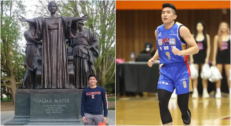 東方譯慷分享自己18歲時曾到伊利諾大學參訪，如今26歲考上該校。翻攝自東方譯慷IG、籃協提供
