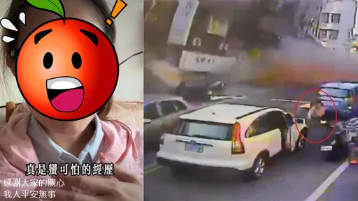 大樓崩塌時棄車逃難　「粉衣女」現身苦笑：全台灣都看到我跌倒