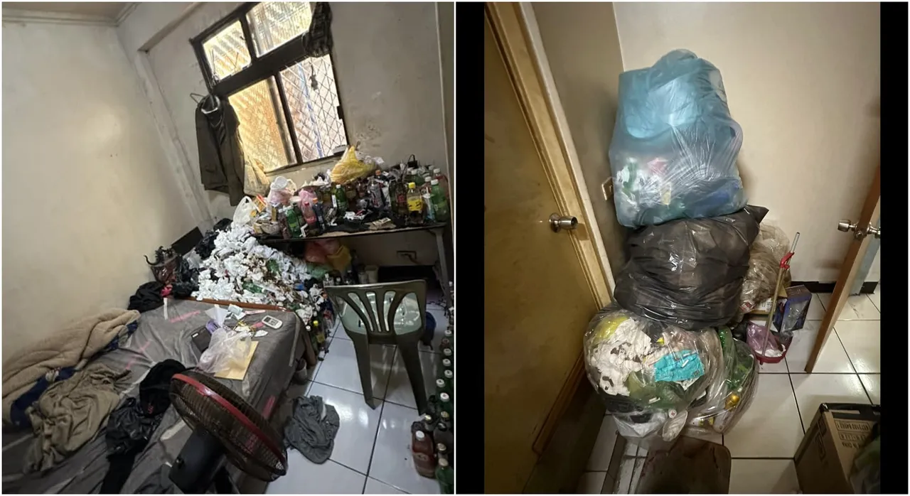 小叔房間裡面都是垃圾,看起來相當駭人。翻攝自爆怨公社
