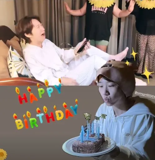 Lulu看到友人扮向日葵為她慶生，簡直快笑破肚皮。翻攝danielkuokuo_ IG