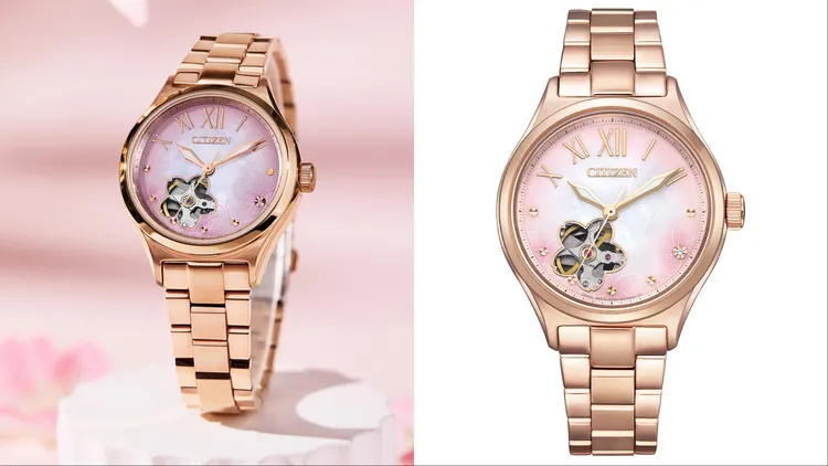 櫻花限定機械女錶PC1017-70Y，1萬9800元。品牌提供