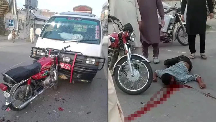 年輕騎士撞車後彈飛墜地，頭破血流當場身亡。翻攝自臉書