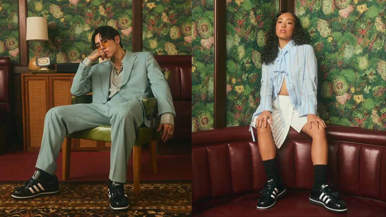 澳籍韓國偶像DPR Ian(左)、美國歌手Joyce Wrice(右)演繹「CLOT Superstar」黑魂配色。品牌提供