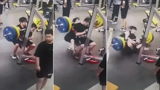 傻眼影片|他緊抱著他輔助重訓 反而害他被槓鈴KO了