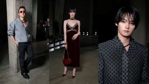 43歲謝霆鋒秀場尬帥韓團鮮肉 朴圭瑛套GUCCI低胸洋裝秀性感